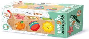 Кубики Десятое королевство Кубики на оси. Учим формы 02969