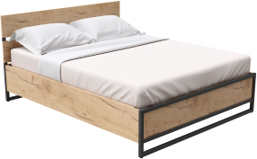 Кровать Millwood Neo Loft КМ-4.6 Л (дуб золотой Craft/металл черный)