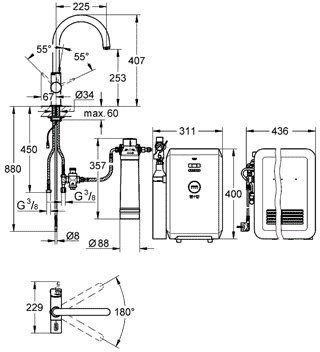 Смеситель Grohe Blue Chilled and Sparkling 31323000
