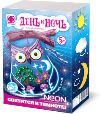 Фантазер Гипсовый барельеф с неоном. Сова 707423