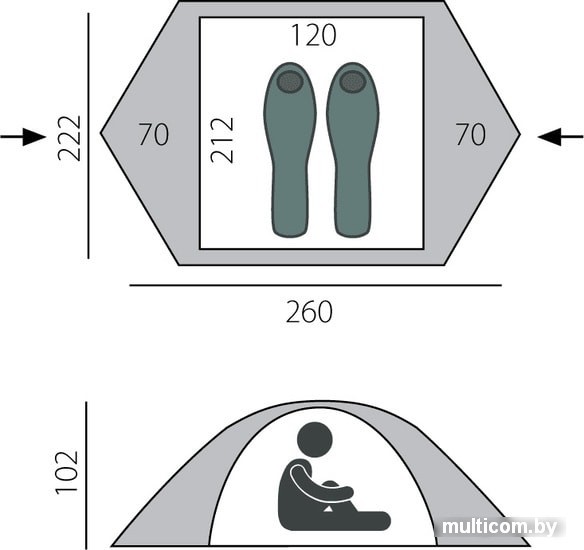 Треккинговая палатка BTrace Spin 2