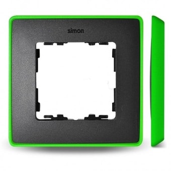 Рамка Simon 8201610-260 (графит-неоново-зеленый)