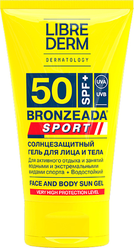 Гель солнцезащитный Librederm Bronzeada Sport Для лица и тела SPF50 (150 мл)