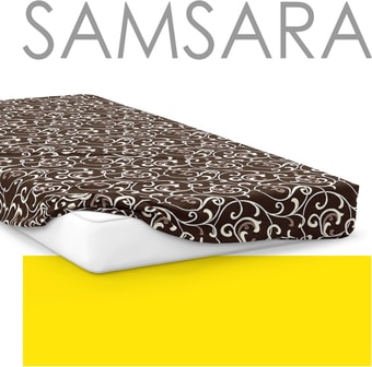 Постельное белье Samsara Завитки шоколад 90Пр-6 90x200