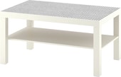 Журнальный столик Ikea Лакк (белый/клетчатый орнамент) 304.271.19