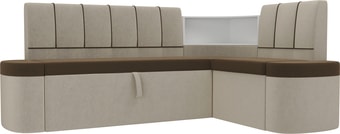 Угловой диван Mebelico Тефида 107521 (правый, коричневый/бежевый)