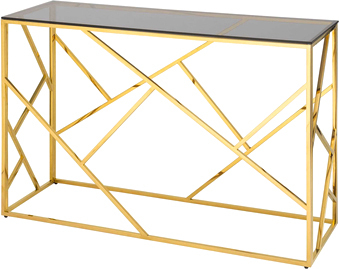 Консольный стол Stool Group Арт Деко 120x40 ECST-015-TG-SK (стекло Smoke/сталь золото)