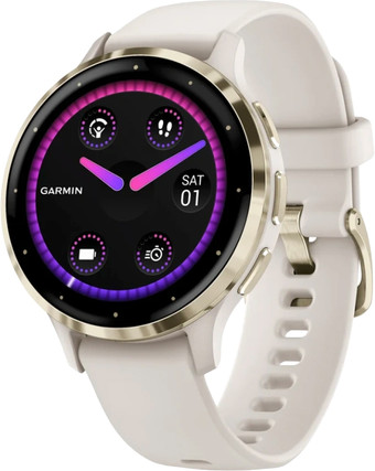 Умные часы Garmin Venu 3S (слоновая кость, с силиконовым ремешком)