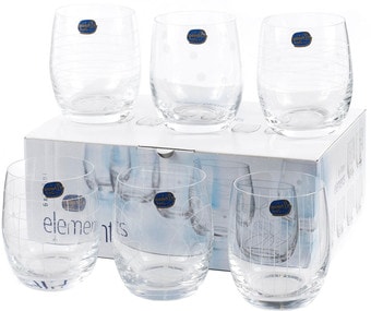 Набор стаканов для воды и напитков Bohemia Crystal Elements 25180/379712/300
