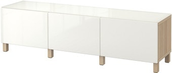 Ikea Бесто 492.450.58 (беленый дуб/сельсвикен глянцевый, белый)