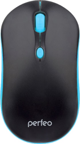 Мышь Perfeo Mount (черный/голубой)