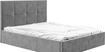 Кровать Bon Mebel Куба с ПМ 160x200 (велюр серый)