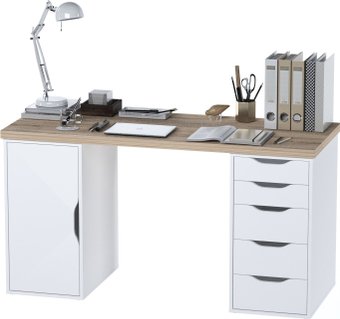 Mebelain Ингар 2/5/DV (дуб беленый/белый)