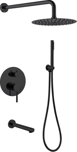 Душевая система Abber Emotion AF8817B (черный матовый)