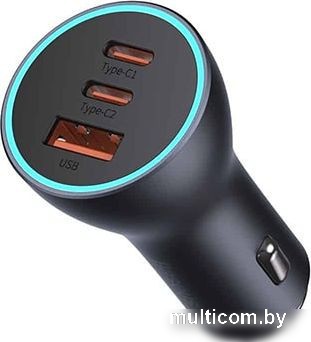 Автомобильное зарядное Baseus Golden Contactor Pro Triple Fast Charger Car Charger 65W CGJP010013 (темно-серый)