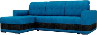 Угловой диван Mebelico Честер 61106 (левый, велюр, голубой/черный)