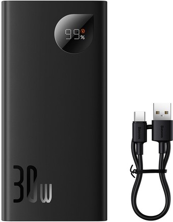 Внешний аккумулятор Baseus Adaman2 Digital Display Fast Charge Power Bank 10000mAh 30W (черный)