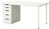 Письменный стол Ikea Линнмон/Алекс (белый) [992.472.29]