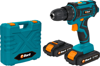 Дрель-шуруповерт Bort BAB-16X2LI-FDK 93413533 (с 2-мя АКБ, кейс)
