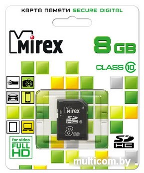 Карта памяти Mirex SDHC (Class 10) 16GB (13611-SD10CD16)