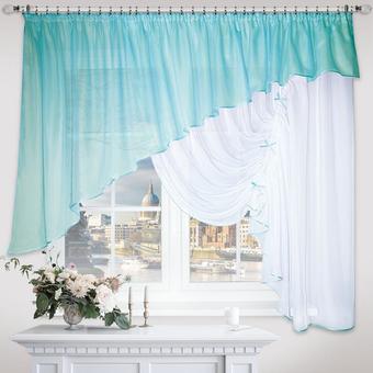 Тюль Nivasan Джульетта Hk.DG-P13 4x1.7 м (бирюза, правая)