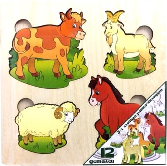 Мозаика/пазл Нескучные игры Домашние животные. Больше-меньше 7914