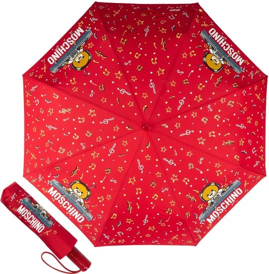 Зонт Moschino 8069-OCС DJ bear Red
