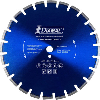 Отрезной диск алмазный Diamal DM15S400