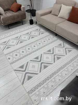 Ковер для жилой комнаты Radjab Carpet Поло Прямоугольник PL 273 12466RK (1.2x1.8, Cream Grey)