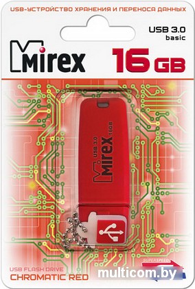 USB Flash Mirex CHROMATIC RED 16GB (13600-FM3CHR16)