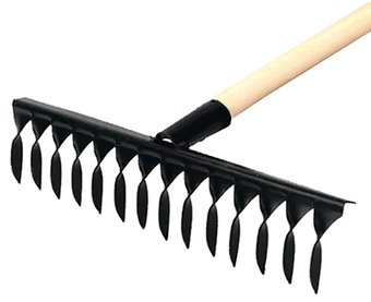 Грабли зубчатые ЧистоОпт витые металлические 14 зубьев