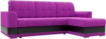 Угловой диван Mebelico Честер 61118 (правый, вельвет фиолетовый/экокожа черный)
