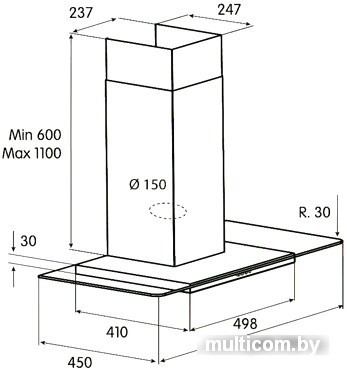 Кухонная вытяжка Jetair Molly P 90 INX (PRF0004050)