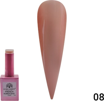 Основа Global Fashion Rubber Base Coat French (тон 08) 15 мл