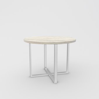 Кухонный стол Hype Mebel Раунд раздвижной 100x100 (белый/древесина белая)