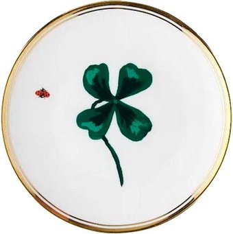 Тарелка десертная Bitossi La Tavola Scomposta FTB00263 (большой клевер/божья коровка)