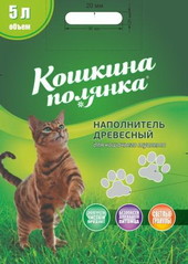 Наполнитель для туалета Кошкина Полянка Древесный 5 л