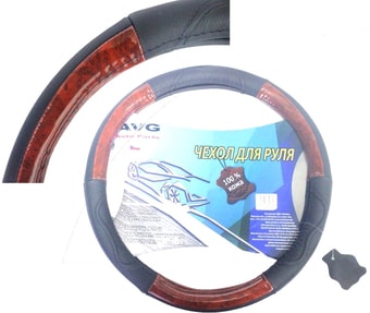 Оплетка на руль AVG B119 310330 (черный/дерево)