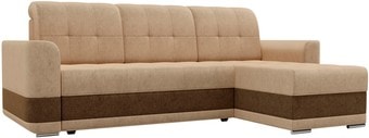 Угловой диван Mebelico Честер 61113 (правый, вельвет, бежевый/коричневый)