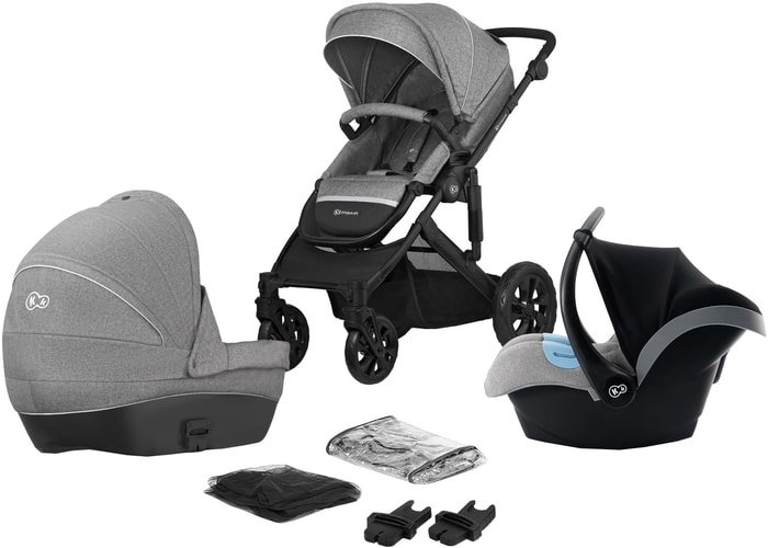 Универсальная коляска KinderKraft Prime Lite (3 в 1, серый)