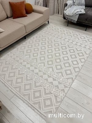 Ковер для жилой комнаты Radjab Carpet Поло Прямоугольник EN 268 12455RK (0.8x1.5, Cream)