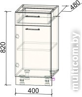 Шкаф напольный Интерлиния Компо НШ40рш1 (антрацит)