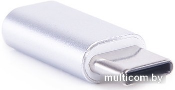 Адаптер Atom USB Type-C - MicroUSB (серебристый)