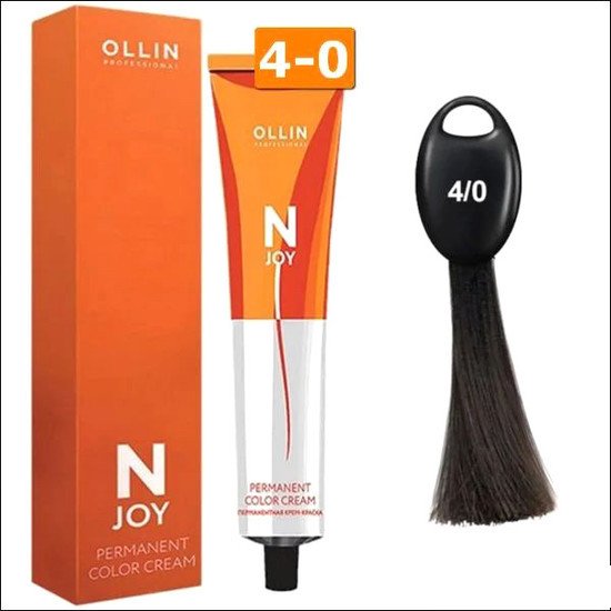 Крем-краска Ollin Professional N-Joy Color Cream 4/0 шатен 100 мл
