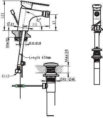 Смеситель Bravat Gina F365104C-ENG