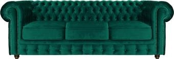 Диван Brioli Честер Классик трехместный (микровелюр, В63 бирюзовый)