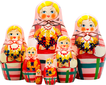 Развивающая игра Брестская Матрешка С колосками и васильками (набор 7 шт)