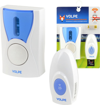 Беспроводной дверной звонок Uniel Volpe UDB-Q027 W-R1T1-16S-80M-WH UL-00002403
