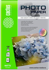 Фотобумага CACTUS Матовая A4 180 г/м2 50 листов CS-MA418050