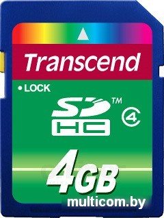 Карта памяти Transcend SDHC Class 4 4 Гб (TS4GSDHC4)